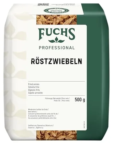 Fuchs Professional - Röstzwiebeln | Zum Verfeinern von Hot Dogs, Burgern oder Zwiebelbrot | Profi-Qualität für Großverbraucher und Gastronomie | 500 g im recyclebaren Beutel