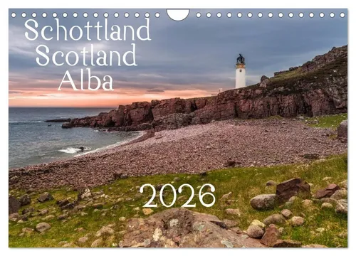 Schottland Wandkalender 2026 – Scotland Alba, DIN A4 - Hochwertiger Fotokalender mit 12 beeindruckenden Bildern Schottlands. Spiralbindung mit Aufhängebügel und umweltfreundlichem Papier für nachhaltigen Genuss.