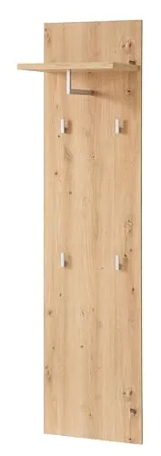 Stella Trading BARI Garderobenpaneel in Artisan Eiche Optik - Drohnen - Modernes Garderobenpaneel mit zuverlässigen Wandhaken für Jacken & Taschen, ideal für platzsparende Lösungen in jedem Raum.