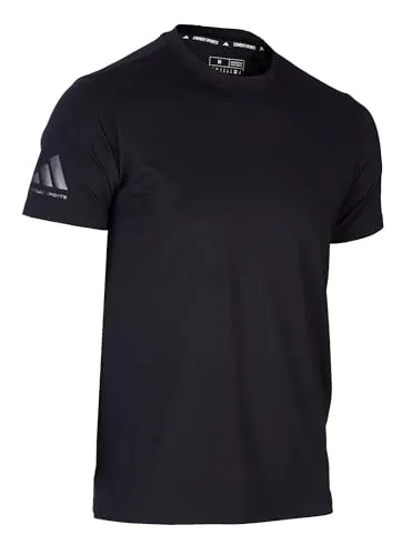 adidas Herren Promo Tee T-Shirt XXL, White-Black - Aktives Herren T-Shirt aus 100% Baumwolle, leicht und bequem für Sport und Freizeit, mit klassischem Rundhalsausschnitt.
