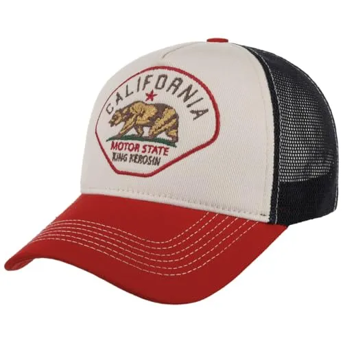 King Kerosin Herren Cap Trucker Cap Mesh Cap Biker California Blockfarben Stickerei Retro Vintage Motor State Snapback Los Angeles Kappe Kalifor California