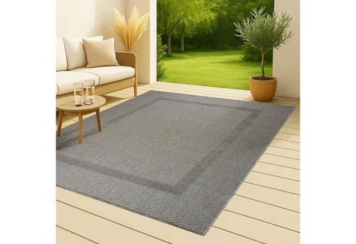 OTTO home Teppich Venedig Bordüre auch als Läufer erhältlich, rechteckig, Höhe: 3 mm, In- und Outdoor geeignet, Sisal-Optik, Wetterfest & UV-beständig