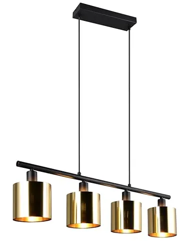 Reality Leuchten Pendelleuchte Jason 4-flammig in gold von RL LIVE YOUR LIGHT