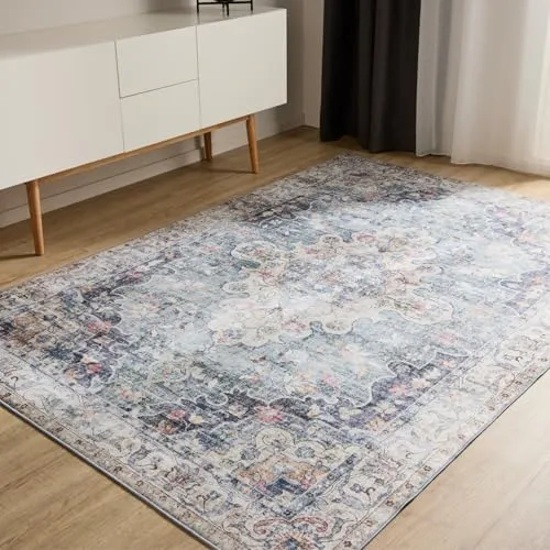 benuta Teppich George – Vintage-Look in rechteckig - Eleganter Teppich in Vintage-Optik für Wohnzimmer und Schlafzimmer. Mit rutschfester Rückseite und Waschbarkeit ideal für jeden Raum und Lebensstil.