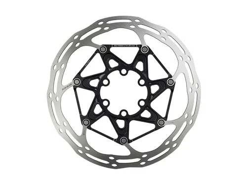 SRAM CenterLine X Rotor 6-Loch - 140 mm mit Titan-Schrauben - Hochwertige 140 mm Bremsscheibe, leicht und stabil, ideal für Rennradfahrer. Die zweiteilige Konstruktion sorgt für optimale Bremsleistung und einfaches Einbauen.