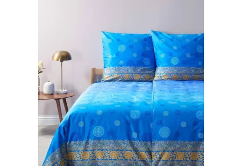 Bassetti Satin Bettwäsche PALLAVICINO C1 Azurblau, 3-teilig in blau von Bassetti