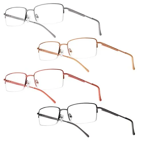 UrbanSky Lesebrille Warrick von - Metalllesebrille mit Federscharnieren im 4er-Pack (+1,50 dpt)