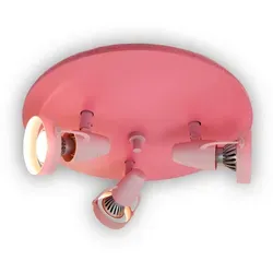 Niermann Deckenstrahler mit 3 verstellbaren Spots in pink von niermann