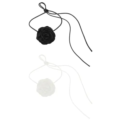 COACOM 2 Stück florale Halsbänder, elegante Halsaccessoires für Frauen, sexy verstellbare Schlüsselbeinkette, Retro-All-Match-Halskette, Bohemian-Accessoires-Set, geeignet für Dates und Konzerte