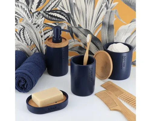 TENDANCE Badaccessoire-Set 5-teilig in blau von TENDANCE