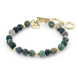 Tamaris Armband TJ-0360-B-21 Grün - Armband für Damen aus Halbedelsteinen und Edelstahl, 21 cm lang, mit elegantem Knebelverschluss. Ideal als Geschenk in hochwertiger Tamaris Geschenkverpackung.