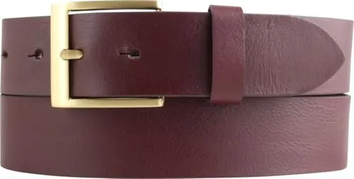 BELTINGER Gürtel mit goldener Gürtelschnalle aus Vollrindleder | Hochwertiger Jeans-Gürtel 40mm | Herren-Gürtel made in Italy | Bordeaux 105cm