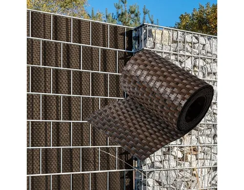 NYVI Sichtschutzstreifen Sichtschutzstreifen Privafence 255x19 cm für Zaun, (1-St), Polyrattan 3D Optik, Wetterfest, Reißfest
