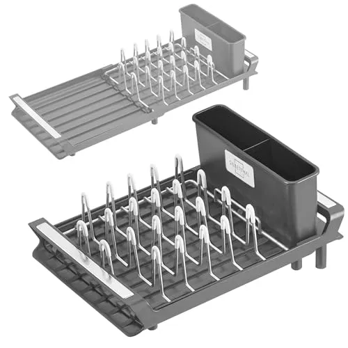 SILBERTHAL Geschirr Abtropfgestell Klein - Rostfrei - Abtropfhalter & -ständer, platzsparend und mit praktischem Wasserablauf für eine saubere Küchenfläche.