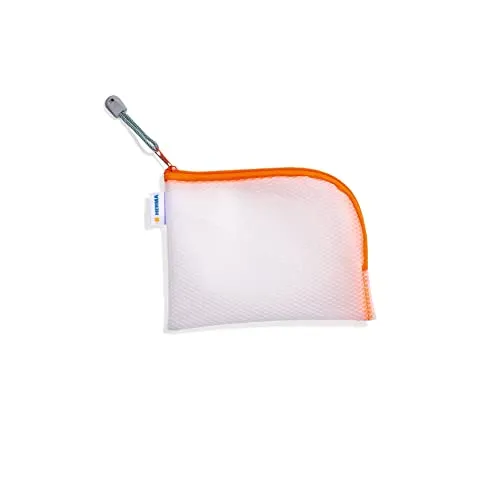 HERMA Dokumententasche A6 mit Reißverschluss, kleine wasserdichte Reißverschlusstasche, verschließbare Dokumentenmappe aus Kunstoff mit Zipper, halb-transparent, 19 x 14 cm, orange