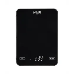 Adler AD 3177 Küchenwaage, in Schwarz, max. Tragkraft 10kg, wiederaufladbar über USB