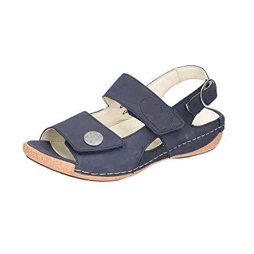 Waldläufer Komfort Sandalen Heliett Damen 313036343735 Blau 42 EU - Wanderschuhe mit herausnehmbarem Lederfußbett, ideal für orthopädische Einlagen - die perfekte Kombination aus Komfort und Stil für warme Tage.
