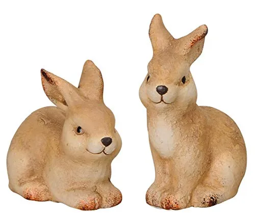 kleine niedliche putzige Osterhasen Keramik bemalt Preis für 2 Stück