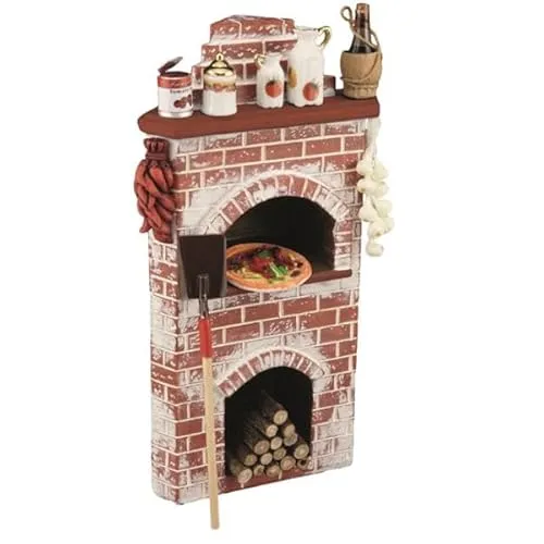Reutter Porzellan - Miniatur Pizzaofen, Rustikal, Rot, Holz, 16 cm, 1:12 Scale