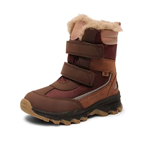 Bisgaard Unisex Kinder Eddie Tex Fashion Boot, Bordeaux, 33 EU - Wanderschuhe für Kinder, warme und wasserdichte Winterstiefel mit temperaturregulierendem Wollfutter und verstellbarem Klettverschluss für optimalen Komfort.