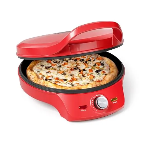 Princess 01.115007.01.001 Pizzaofen - Mini-Backofen für frische Pizzen bis 30 cm Durchmesser, mit 200 °C und einstellbarem Thermostat. Ideal auch als Tischgrill für vielseitige Grillgerichte!