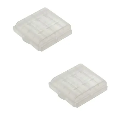Online-Sale-Shop Batteriebox Akkubox Transportbox Aufbewahrungsbox für 4 Akkus AAA AA Micro Mignon stabile Schutzbox Reisen etc. (2 Stück), transparent