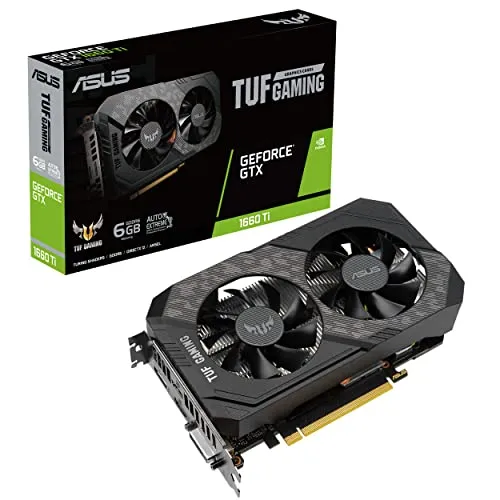 ASUS TUF NVIDIA GeForce GTX 1660 TI 6G Gaming Grafikkarte (PCIe 3.0, 6GB GDDR6 Speicher, HDMI 2.0b, DIsplayPort 1.4, Nvidia Turing, TUF-GTX1660TI-6G-EVO-GAMING)