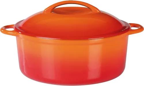 Gusseisen Kochtopf Orange Shadow 24cm - Hochwertiger Gusseisen-Kochtopf mit 4,0 L Volumen, ideal für alle Herdarten und energieeffizient dank extra schwerem Material. Perfekt für schmackhafte Gerichte!