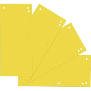 DONAU 100er Pack Trennstreifen/Farbe: Gelb / 1/3 A4 aus 190 g/m² Recycling-Karton/ 4-fach Lochung/ 23,5 x 10,5 cm/Gelocht/Trennblätter Ordner Register Trennlaschen/Made in EU