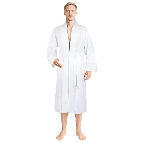 HAMMETEX Herrenbademantel aus 100% Baumwolle – Weich & Saugfähig - Eleganter Herrenbademantel aus 100% Baumwolle, ideal für Zuhause und Wellness. Mit Taschen und Gürtel für hohen Komfort und Funktionalität.