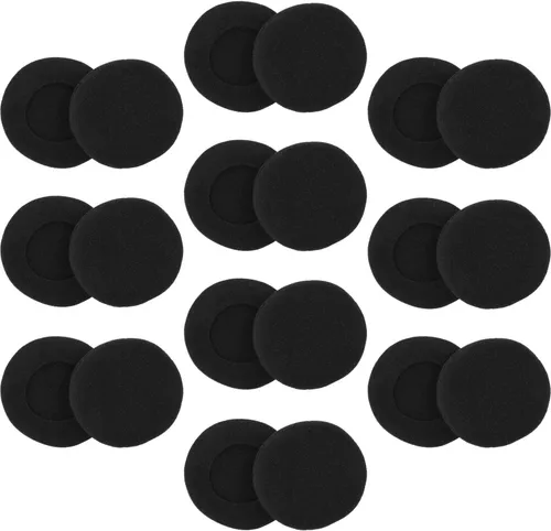 vhbw 20x Ohrpolster kompatibel mit Sennheiser PMX100, PC136, PX100 II, PX100, PX100 IIi, PX300, PX200 Kopfhörer Headset, Schaumstoff Schwarz, Matt