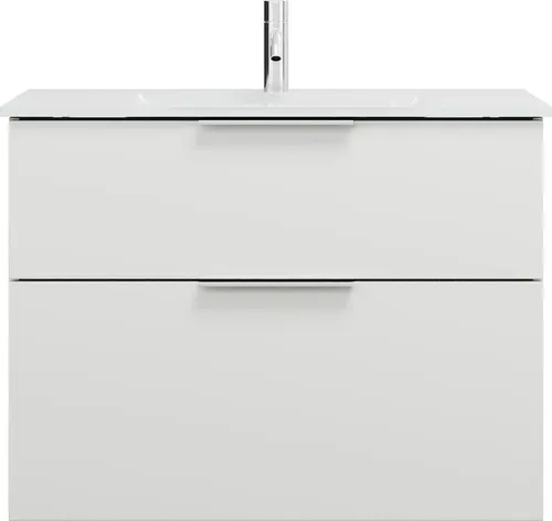 burgbad Eqio Glas-Waschtisch inklusive Waschtischunterschrank, Breite 820mm, SEYX082F6582A0070G0146