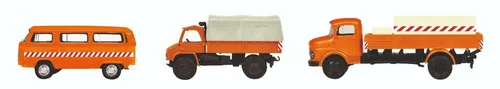 Schuco 1/87 - 452655600 Kommunal VW t2Bus, MB L322 Tankw, Unimog 404 - Neu & OVP