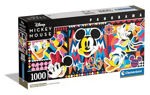 Clementoni Disney Puzzle 1000 Teile Erwachsene - Panorama Puzzle Erwachsene in 98 x 33 cm - Puzzle Erwachsene anspruchsvoll von Clementoni 39871