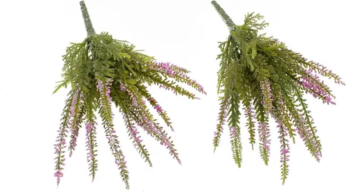 2er Set künstliche Erika Kunstblume Heidekraut Blütenstiel ca. 24 cm Pink Stiel