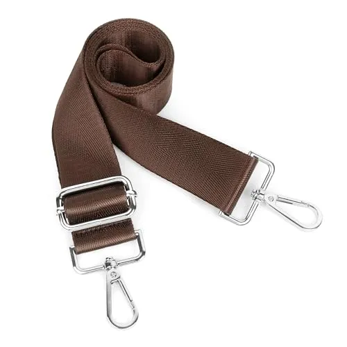 Moorle Tragegurt Tasche, Breit Taschengurt Braun, 3.8 cm Breite Schultergurt für Taschen Braun, Nylon Schulterriemen Crossbody Bag Damen Breiter Gurt, Verstellbarer Schultergurt Taschengurt