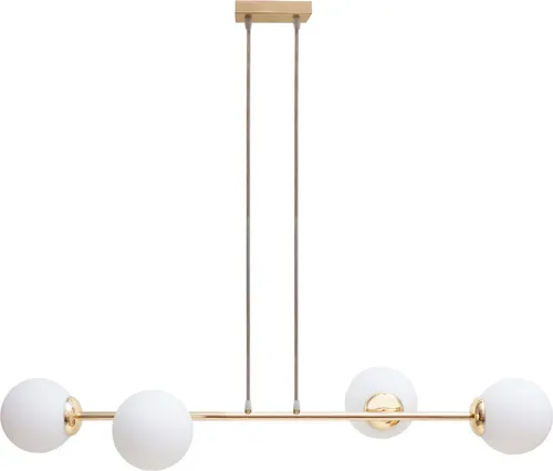 Hängelampe Glas blendarm in Gold Weiß E27 - Moderne Pendelleuchte für den Innenbereich, ideal über dem Esstisch. Genießen Sie blendfreies Licht und stilvolles Design in Gold und Weiß.