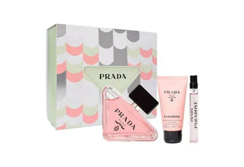 Prada Paradoxe 90 ml EdP Set (+ Bodylotion 50 ml + Travel Spray 10 ml) - Entdecken Sie das elegante Duftset mit 90 ml Eau de Parfum, 50 ml Körperlotion und 10 ml Reisegröße. Perfekt für die tägliche Pflege und ein ideales Geschenk für besondere Anlässe.