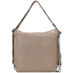Mandarina Duck Damen Mellow Leather Crossover, Warm Taupe - Umhängetasche mit wandelbarem Design, lässt sich schnell in einen Rucksack verwandeln. Stilvoll und funktional mit praktischen Innentaschen und Reißverschluss-Außentasche.