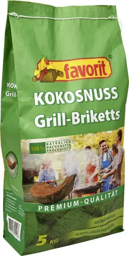 favorit Kaminholz Favorit Kokos Grillbriketts 5 kg, 5 l