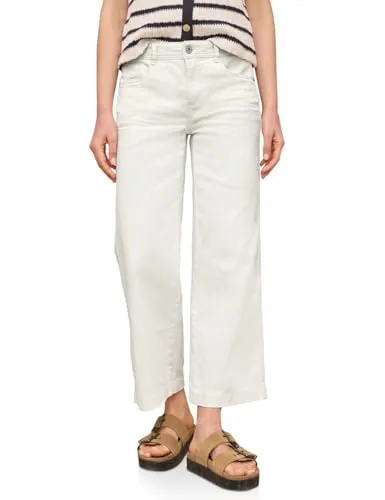 Street One Studio Mid Waist Wide Leg Hose Off White 38