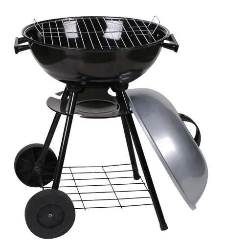 Elite Barbeque Rundgrill Grillwagen - Mobiler Kugelgrill aus hochwertigem Schwarz mit 42 cm Grillfläche, ideal für Grillabende im Freien. Der freistehende Grill bietet viel Platz und ist einfach zu montieren.