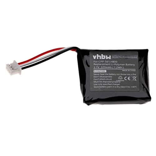 vhbw Akku Ersatz für Logitech 533-000067, AHB472625PST, L/N: 1109, L/N: 1110 für Wireless Headset Kopfhörer (320mAh, 3,7V, Li-Polymer)