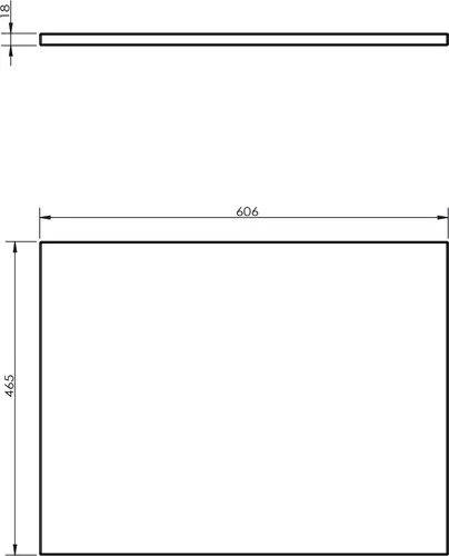 Mexen Uni Spülenplatte 60 cm, weiß glänzend in weiß von MEXEN