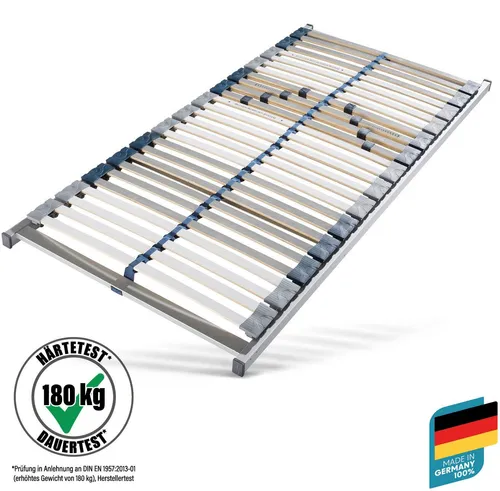 Beco Lattenrost Perfekta 200 - Extra stabil und langlebig - Lattenrost in verschiedenen Größen, bis 200 kg belastbar. 5-Zonen-Konstruktion für optimale Wirbelsäulen-Entlastung und individuellen Liegekomfort durch Härteschieber.