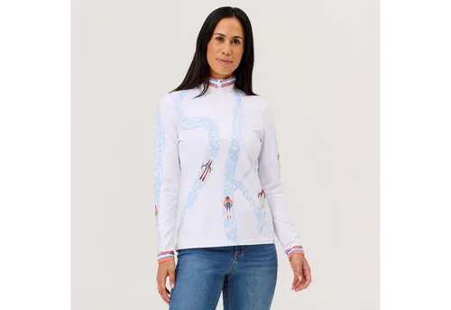 Krimson Klover Langarmshirt Ariel Ski Top weiß XL - Stylisches Langarmshirt für den Ski-Sport, aus 83% recyceltem Polyester und 17% Elasthan. Ideal für aktive Tage, mit normaler Passform und pflegeleichtem Material. Perfekt für den Einsatz auf der Piste!