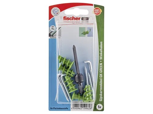 Fischer 524838 Gipskartondübel GK GREEN WH mit Winkelhaken