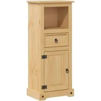 vidaXL Badschrank Corona 45x33x110 cm aus massivem Kiefernholz - Badezimmerschrank aus langlebigem Kiefernholz mit reichlich Stauraum für Toilettenartikel. Rustikales Design mit Metallgriffen für eine ansprechende Optik.