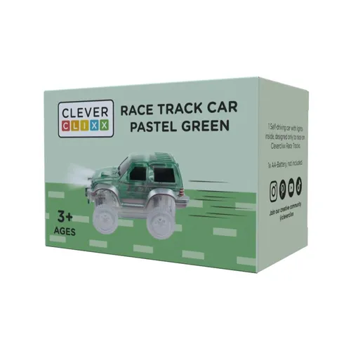 Cleverclixx 1x Rennbahnauto Grün Race Track Car 1 Stück, elektrisches Auto