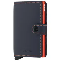 SECRID Miniwallet Matte Nightblue & Orange - Portemonnaie mit RFID-Schutz, bietet Platz für bis zu 6 Karten und besticht durch sein elegantes, mattes Lederdesign.